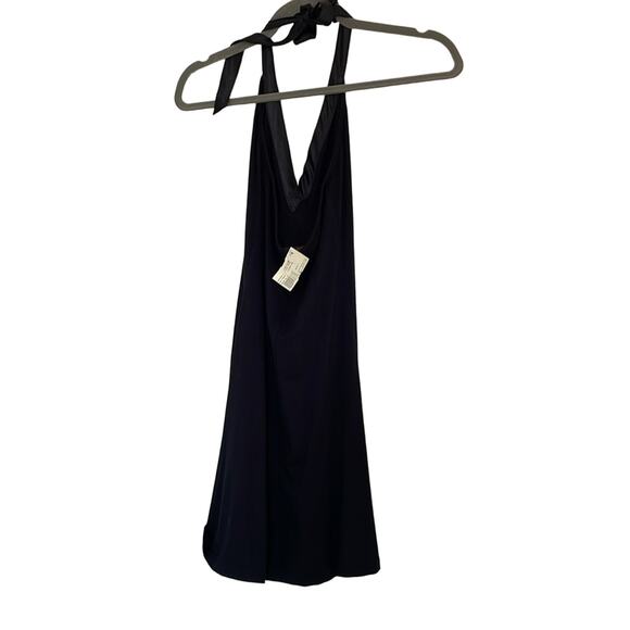 NWT house of dereon pleated black halter tie neck dress - Picture 3 of 6